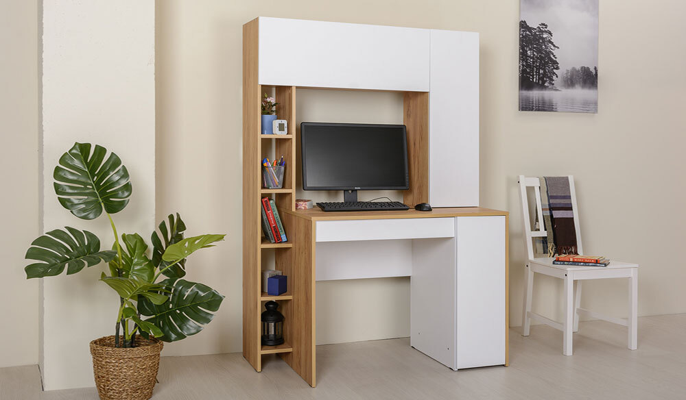 Комфорт Стол компьютерный 12.71. Дуб Золотой CRAFT/Белая Аляска Комфорт Стол компьютерный 12.71. Дуб Золотой CRAFT/Белая Аляска