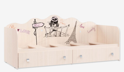 Кровать с ящиками Кр-24 для детской Париж
