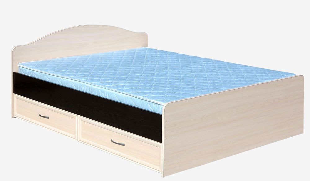 Кровать с ящиками и матрасом 1400 Венге/Дуб