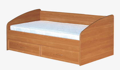 Кровать 3 спинки с ящиками и матрасом 900 Вишня